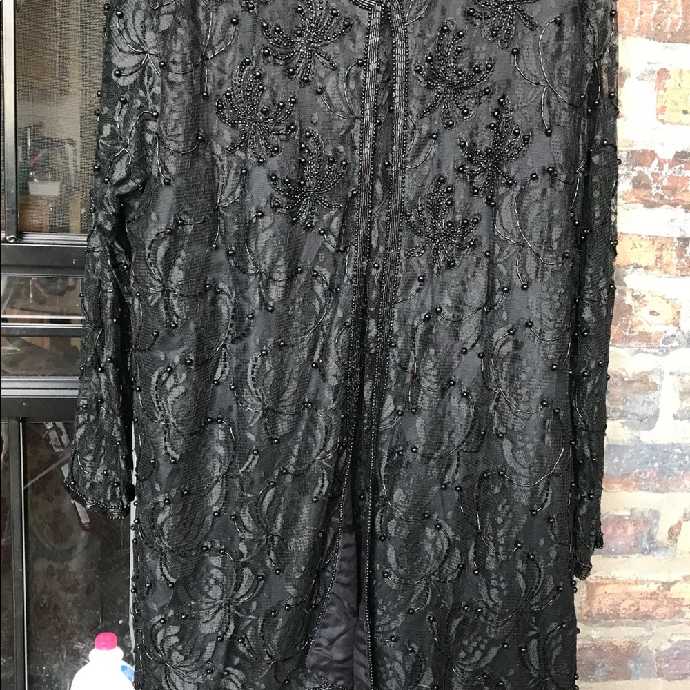 2 piece jacket and dress sequence